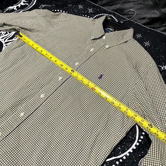 Polo Ralph Lauren Button-Down Shirt Mens L Brown Gingham Classic Preppy Business - Picture 6 of 7